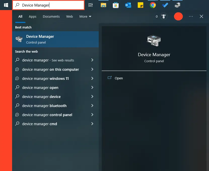Device Manager in Search