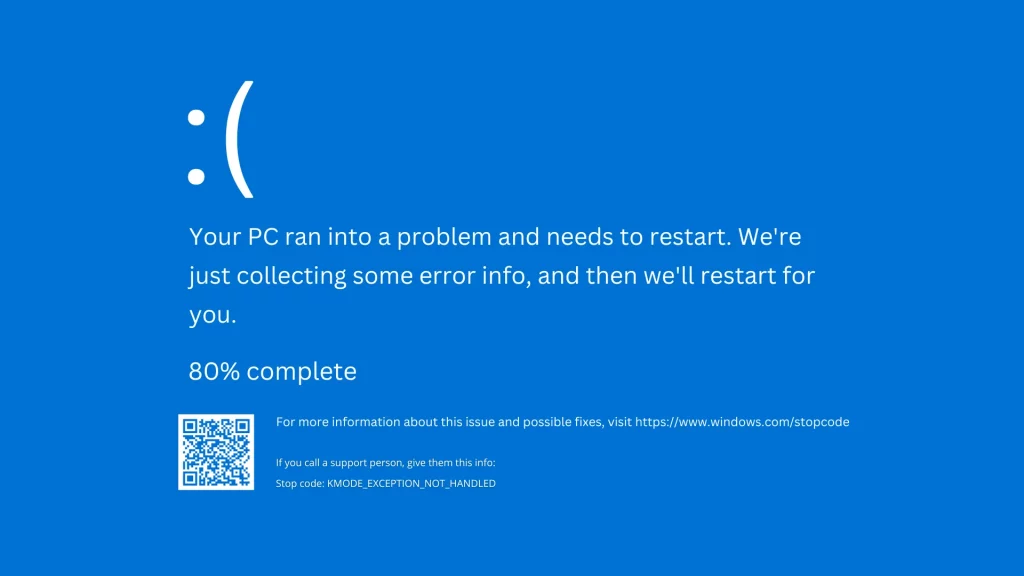 Blue Screen of Death KMODE_EXCEPTION_NOT_HANDLED