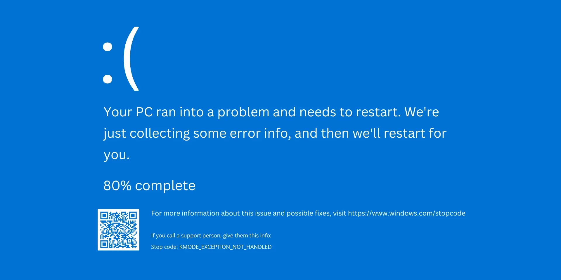 Blue Screen of Death KMODE_EXCEPTION_NOT_HANDLED