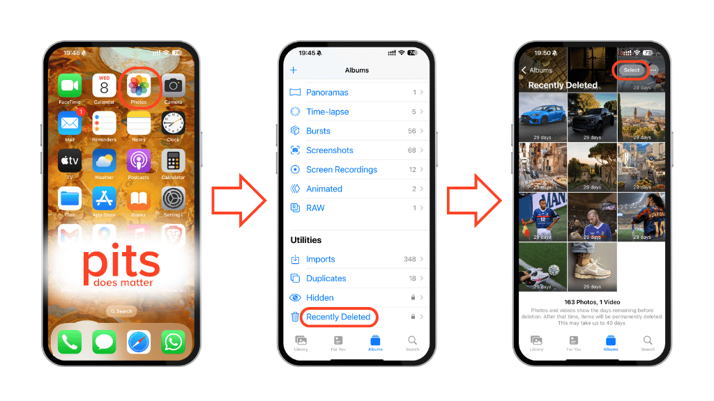 how to find deleted photos on iphone